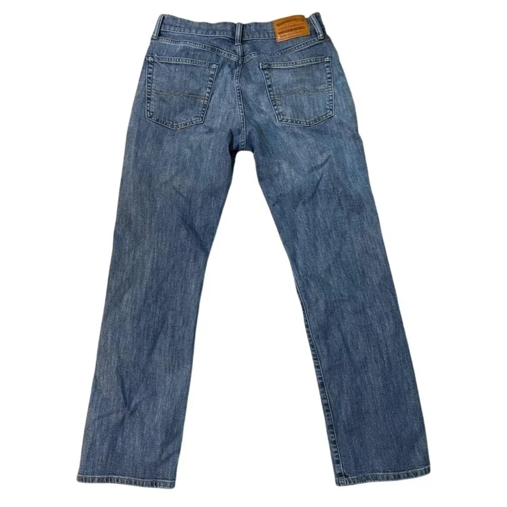 Lucky Brand Men Jeans‎ Straight Leg Blue Distressed Wash Size 30x32